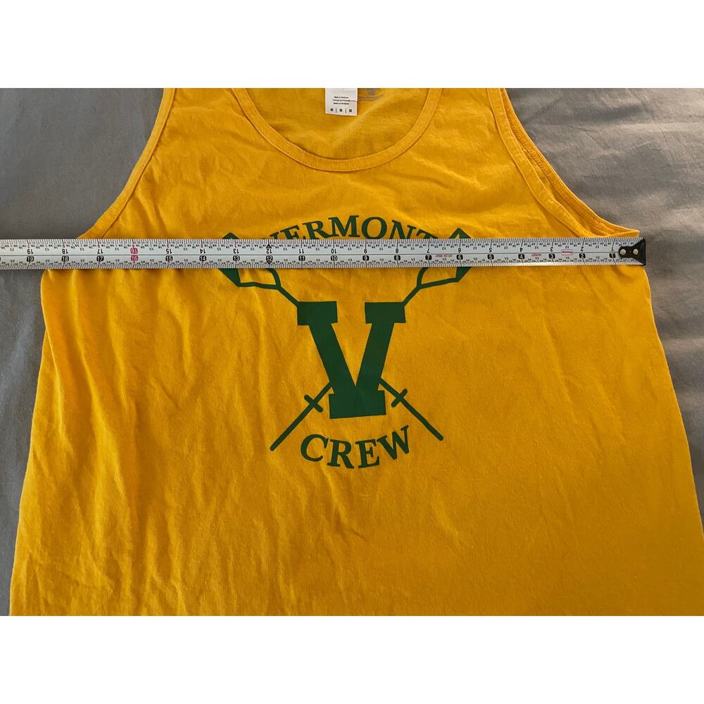 Vermont Crew Theme Tank Top Yellow and Green Size Medium 100% Cotton - Picture 5 of 6